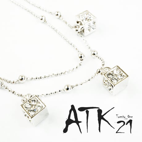 スワロフスキー パヴェキューブ  2連 アンクレット 2ライン 上品 大人コーデ レディース ウィメンズ アクセサリー：ASW160501