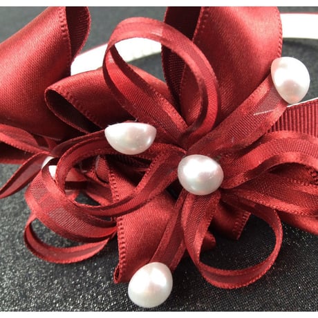 リボン フラワー パール キッズカチューシャ キッズ アクセサリー 卒業式 入学式 発表会 七五三 結婚式  パーティ レディース ヘアアクセサリー：HK160202