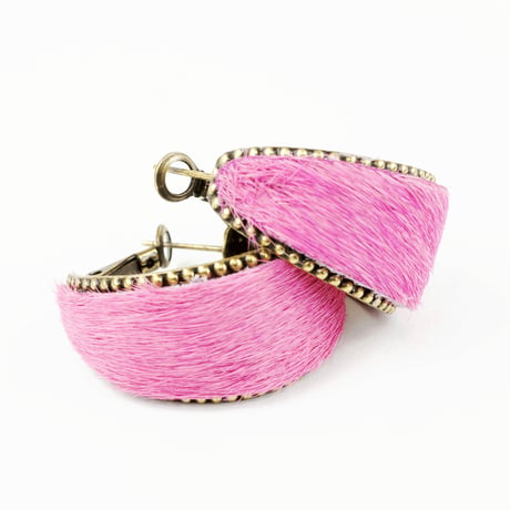ハラコ カラー フープピアス レディース アクセサリー：PKL160802