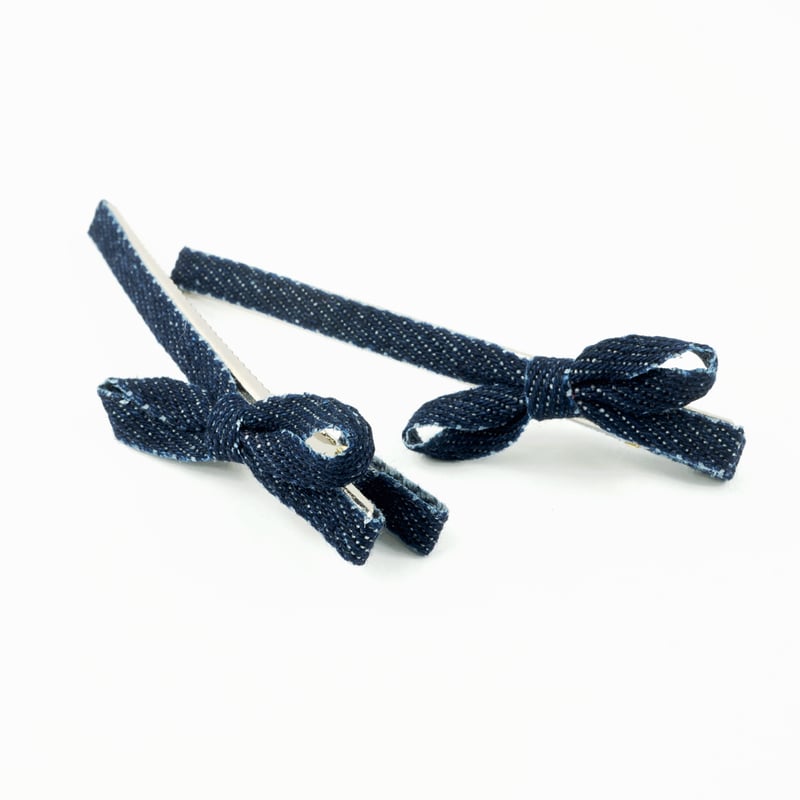 デニムリメイク  ヘアクリップ    革タグ  男前 デニムリメイク ヘアクリップ 革タグ 男前 ヘアクリップ】Design tag