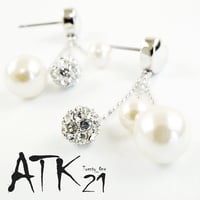 SWAROVSKI スワロフスキー パヴェボール パール ピアス スイング 大人可愛い レディース アクセサリー✧ラッピング無料BOX付✧：PSP140801