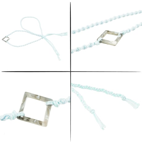 （2点セット）ハンドメイド べっ甲風トライアングル  アンクレット ペア ミサンガ Missanga お守り 手作り コットンコード メンズ レディース ユニセックス アクセサリー：AMP190602