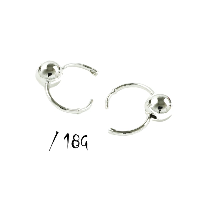 両耳用（2点セット）ボール付き フープピアス ビーズピアス ボール