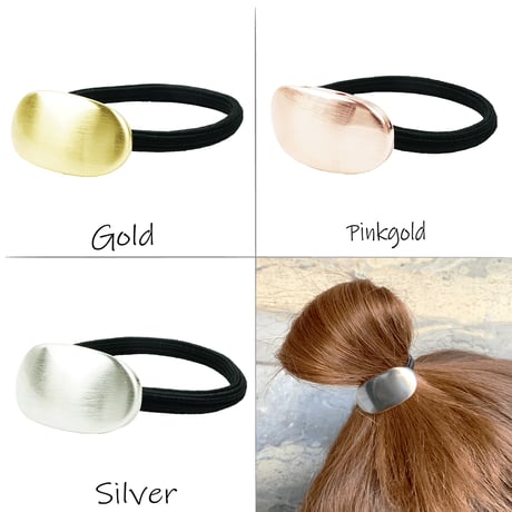 スクエア メタル  ヘアゴム ヘアポニー 髪留め 簡単ヘアアレンジ シンプル オフィス キレイ目 大人 レディース ヘアアクセサリー
