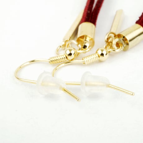 スエード フリンジ タッセル バー フックピアス レディース アクセサリー：PKL160801