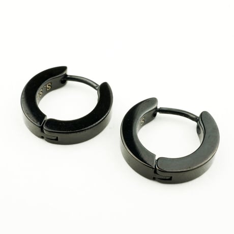 両耳用（2個セット） シンプル ミニフープピアス ミニリングピアス ブラックカラー ステンレスピアス メンズ レディース アクセ