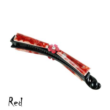 フラワー 和柄 タイト バナナクリップ 髪留め しっかり留まる 挟むだけ 浴衣 着物 ヘアクリップ レディース 簡単ヘアアレンジ ヘアアクセサリー：BNN190502