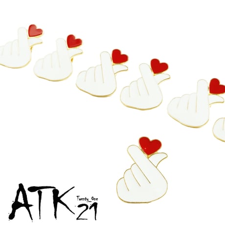 指ハート ピンバッチ バッチ ハート ニット帽 キャップ メンズ レディース ユニセックス アクセサリー