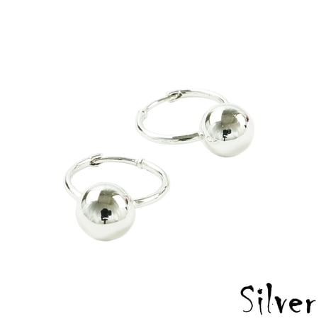 両耳用（2点セット）ボール付き フープピアス ビーズピアス ボール ピアス リングピアス ビーズ シンプル メンズ レディース ユニセックス アクセサリー：HPB200201