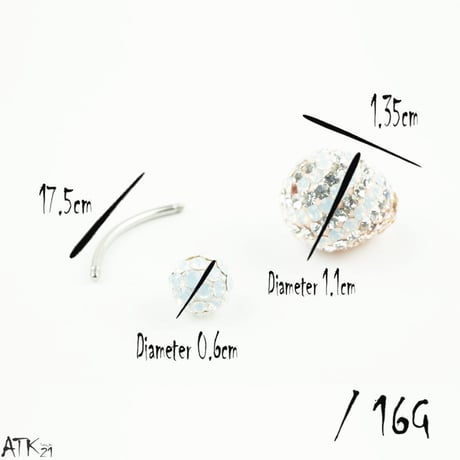 グラデーション カラー へそピアス 16G  パヴェ バナナバーベル ネイブル ボディピアス スワロフスキー サージカルステンレス316L アクセサリー：NP171001