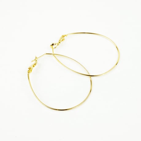 オーバル フープピアス 華奢 ゴールド  レディース アクセサリー：PL160802