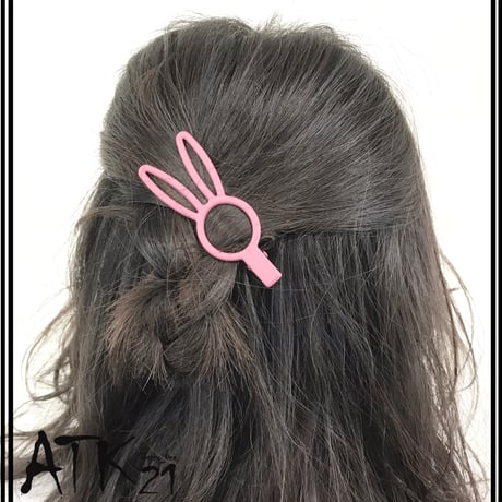 マットカラー ラビットモチーフ ウサギ ヘアクリップ 髪留め 前髪 サイド留め 簡単ヘアアレンジ キッズ 子供 大人可愛い レディース ヘアアクセサリー：HD190303