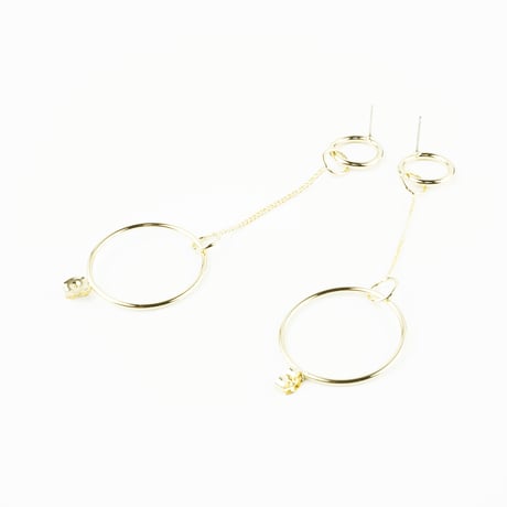 サークル オープンサークル ピアス スタッド バックキャッチ ピアス ゴールド シルバー 大人 個性的 レディース アクセサリー：PM171202