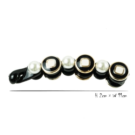 パール サークル アンティーク レトロ バナナクリップ ヘアクリップ 髪留め しっかり留まる 挟むだけ 上品 おしゃれ 大人アクセ レディース 簡単ヘアアレンジ ヘアアクセサリー：BNN190302