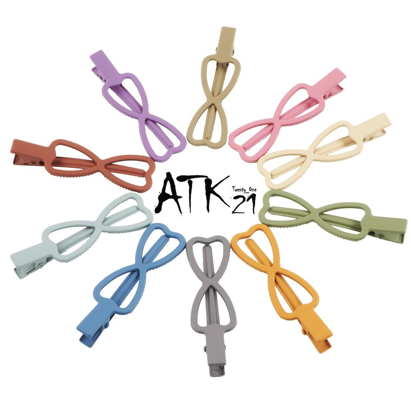 マットカラー リボンモチーフ りぼん Ribbon ヘアクリップ 髪留め 前髪