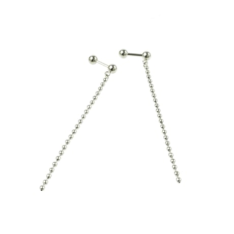 両耳用（2点セット）シンプル チェーン ボディピアス バーベルピアス 軟骨ピアス 16G ステンレス メンズ レディース ユニセックス アクセサリー：MPS191212