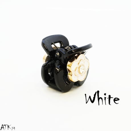 カメリアモチーフ ミニバンスクリップ プチヘアクリップ かわいい レディース ヘアアクセサリー：HBS170704