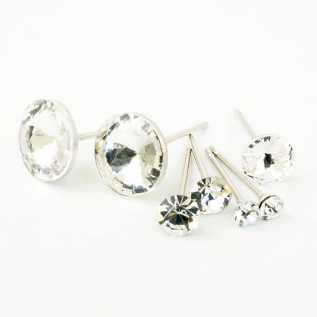 （７点セット）一粒ストーン アシンメトリーピアス スタッドピアス シルバー メンズ レディース ユニセックス アクセサリー：PS160614