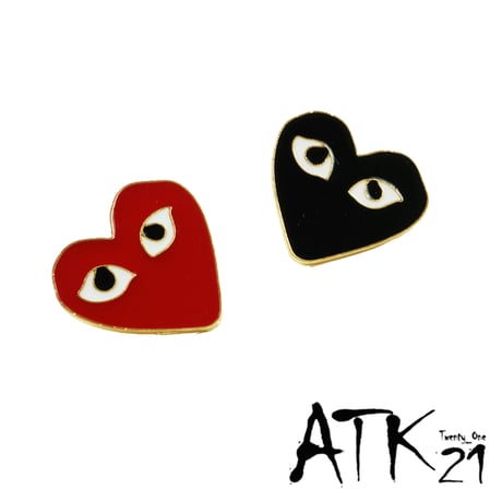 ピンバッチ バッチ ハートモチーフ cuteなお目目 メンズ レディース ユニセックス アクセサリー：PB200502