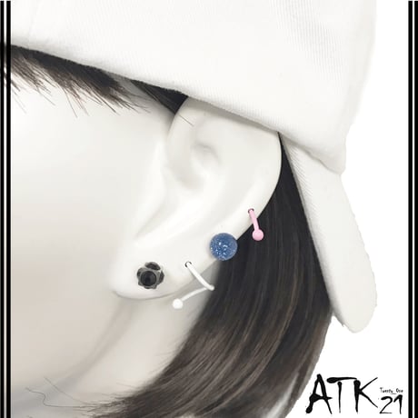（4点Set） ドーム キューブ ひねりコーン バーベルピアス ボディピアス 軟骨  ステンレス  メンズ レディース ユニセックス アクセサリー：PBS181104
