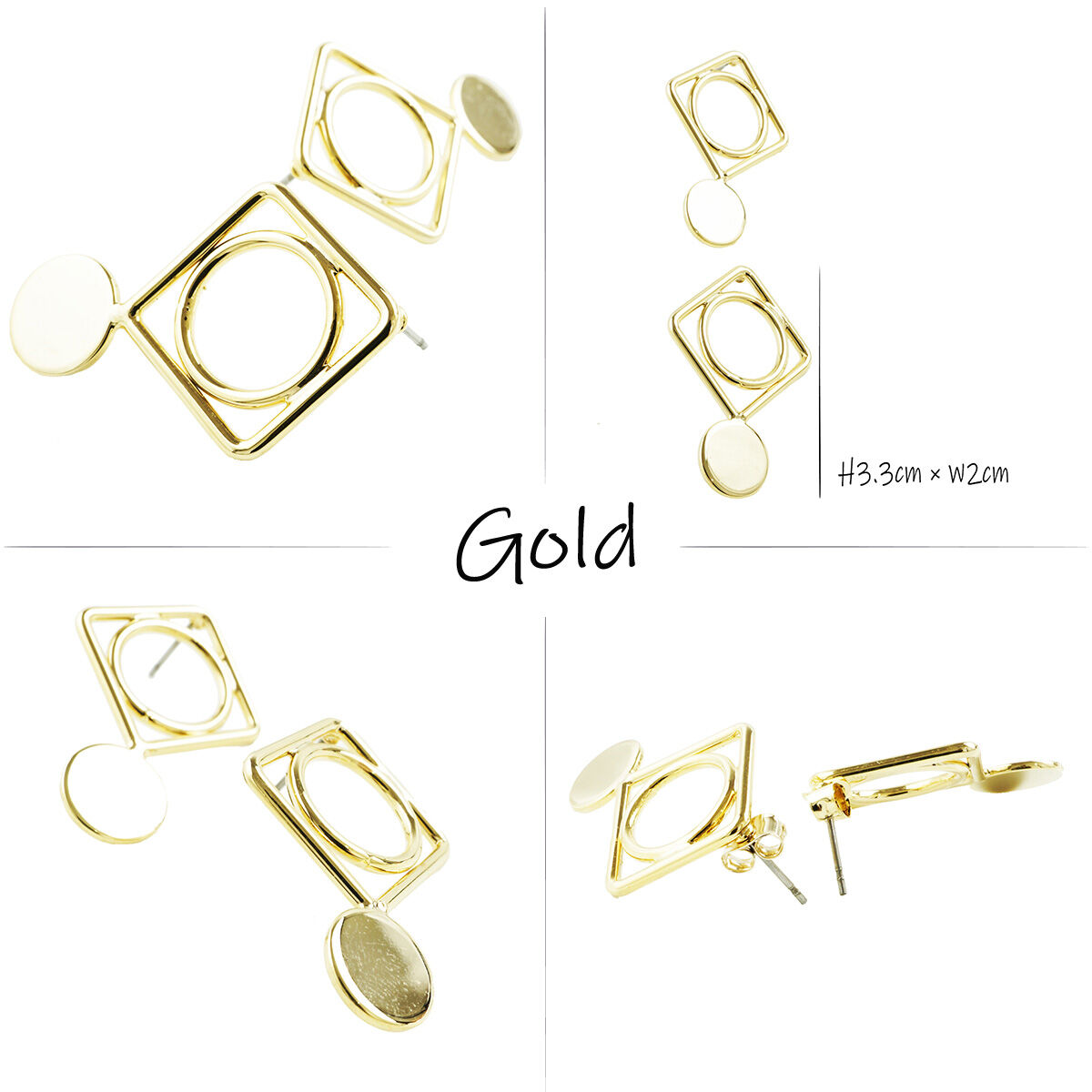 ⭐︎週末SALE⭐︎Curiosa スタッドピアス シングル、スクエアカット