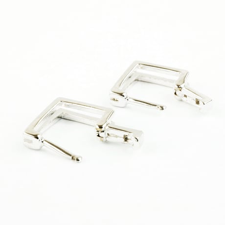 両耳用（2個セット） スクエア  2ライン フープ リング ミニ プチ ピアス メンズ レディース ユニセックス アクセサリー：MPB160801