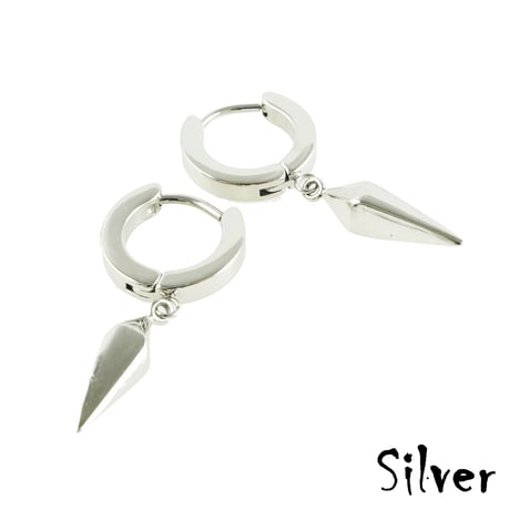 両耳用（2点セット）スパイク コーン 揺れる フープピアス 18G ステンレスピアス Surgical Steel 316L メンズ レディース ユニセックス アクセサリー：HPS190103