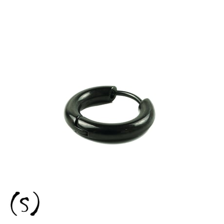 片耳用（1個売り）Black リングピアス フープピアス シンプル 18G ステンレスピアス Surgical Steel 316L メンズ レディース ユニセックス アクセサリー：HPS191202