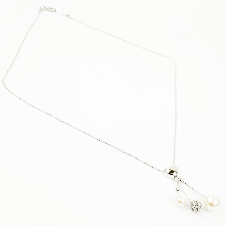 SWAROVSKI スワロフスキー パヴェボール パール ネックレス スイング 大人可愛い レディース アクセサリー✧ラッピング無料BOX付✧：NSP140801