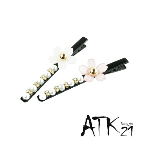 桜 さくら パール ビジュー ヘアピン ヘアクリップ ダッカール くちばしクリップ 簡単ヘアアレンジ レディース ヘアアクセサリー：HD180303