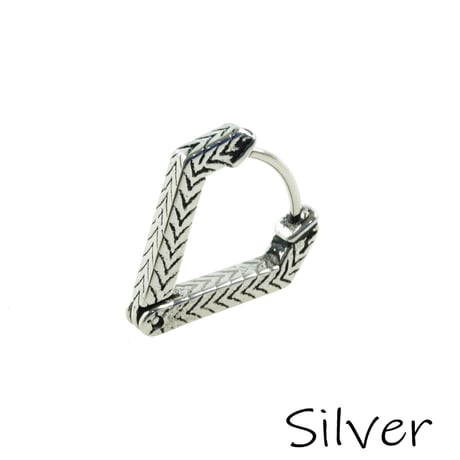 片耳用（1個売り）シンプル トライアングル 三角形 フープピアス ステンレスピアス Surgical Steel 316L  18G メンズ レディース ユニセックス アクセサリー