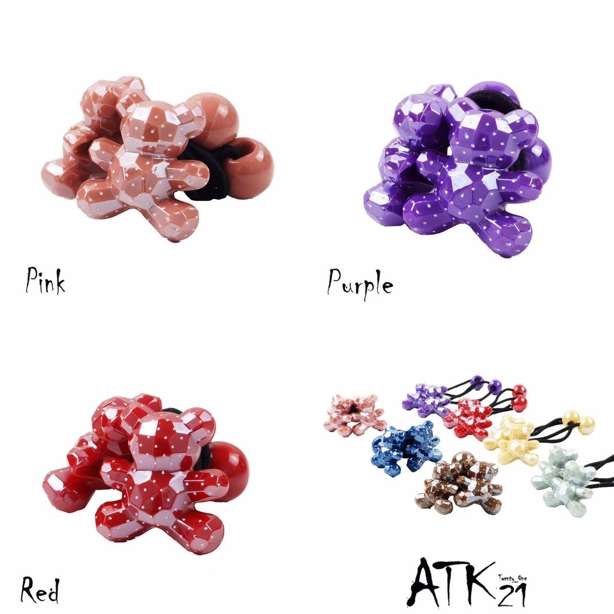 2点セット） ベアー cute くまちゃん 子供用ヘアゴム ツインテール