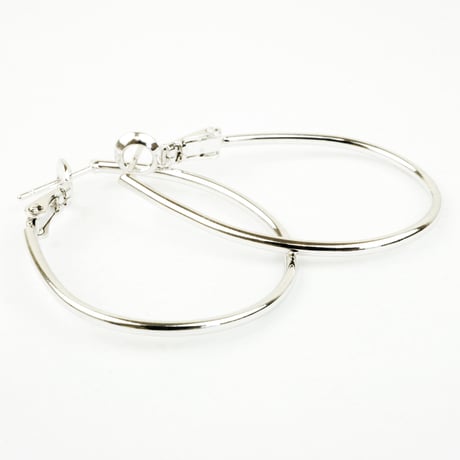 オーバル フープピアス 華奢 シルバー レディース アクセサリー：PL160801