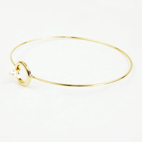 華奢なバングル 一粒パール サークル ブレスレット レディース アクセサリー おしゃれ 人気：BR160601SA