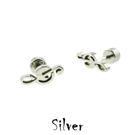両耳用（2点セット）ト音記号 ボディピアス  軟骨ピアス 16G ステンレス Surgical Steel 316L  メンズ レディース ユニセックス アクセサリー：MPS19110