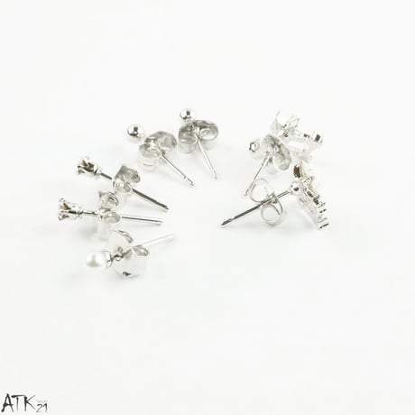 (7個セット）スターモチーフ 星座 パール 一粒ストーン シルバー ゴールド セットピアス  スタッドピアス レディース アクセサリー：PSS170807