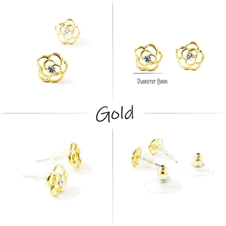 （2点セット）カメリア スタッドピアス ピアス 大人ピアス シンプル 上品 おしゃれ レディース アクセサリー