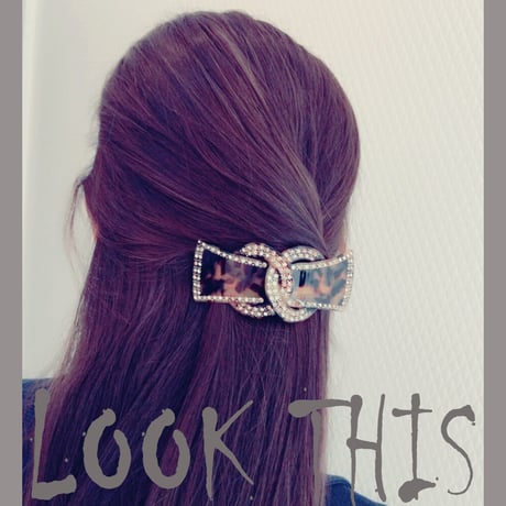 スクエア ライトストーン べっ甲 バレッタ 上品 リッチ ヘアアクセサリー レディース 人気 まとめ髪 ヘアアレンジ 髪飾り：HBR160601