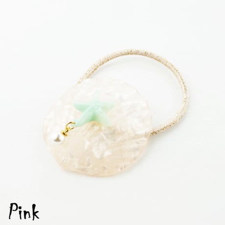 シェル 貝殻 スターフィッシュ シースター パール ヘアゴム ヘアポニー レディース ヘアアクセサリー：HG170301