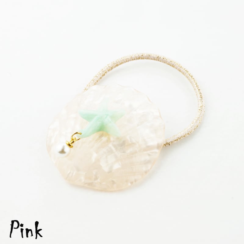 LELET NY ヘアーアクセサリー ポニー ヘアゴム 貝殻 シェル シェル 貝殻 スターフィッシュ シースター パール ヘアゴム