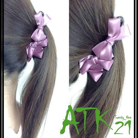 サテンリボン バナナクリップ ヘアクリップ レディース 簡単ヘアアレンジ ヘアアクセサリー：HBN160202