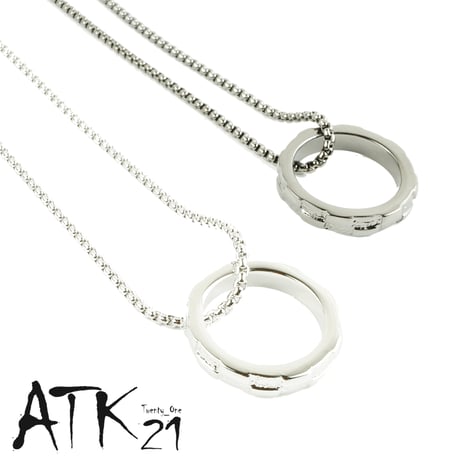 リング サークル シンプル ネックレス 2WAY メンズ レディース ユニセックス アクセサリー：MNB180201