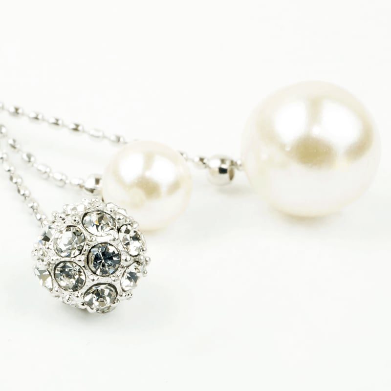 SWAROVSKI スワロフスキー パヴェボール パール ネックレス