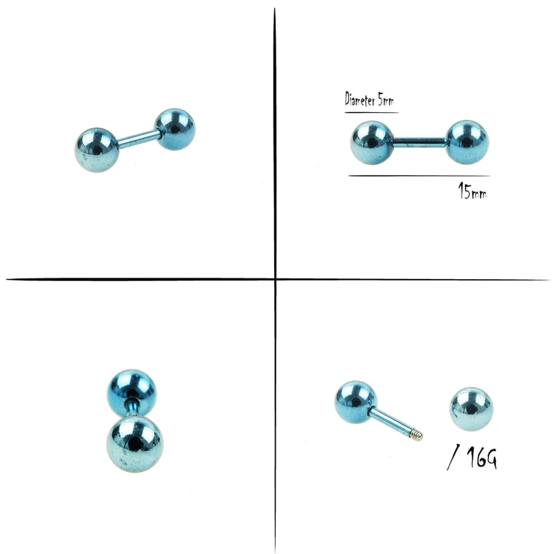 片耳用（1個売り）シンプル ボール バーベルピアス ボディピアス