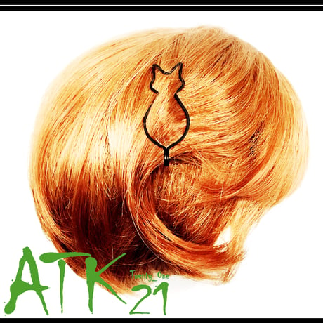 ねこ ネコ 猫 CAT モチーフ マットカラー ヘアピン 髪どめ 前髪 キッズ レディース ヘアアクセサリー ：HA170207
