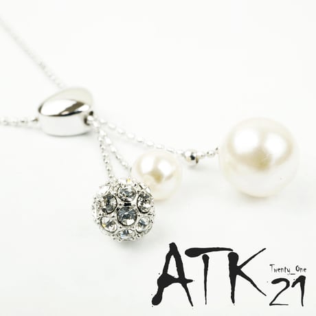 SWAROVSKI スワロフスキー パヴェボール パール ネックレス スイング 大人可愛い レディース アクセサリー✧ラッピング無料BOX付✧：NSP140801