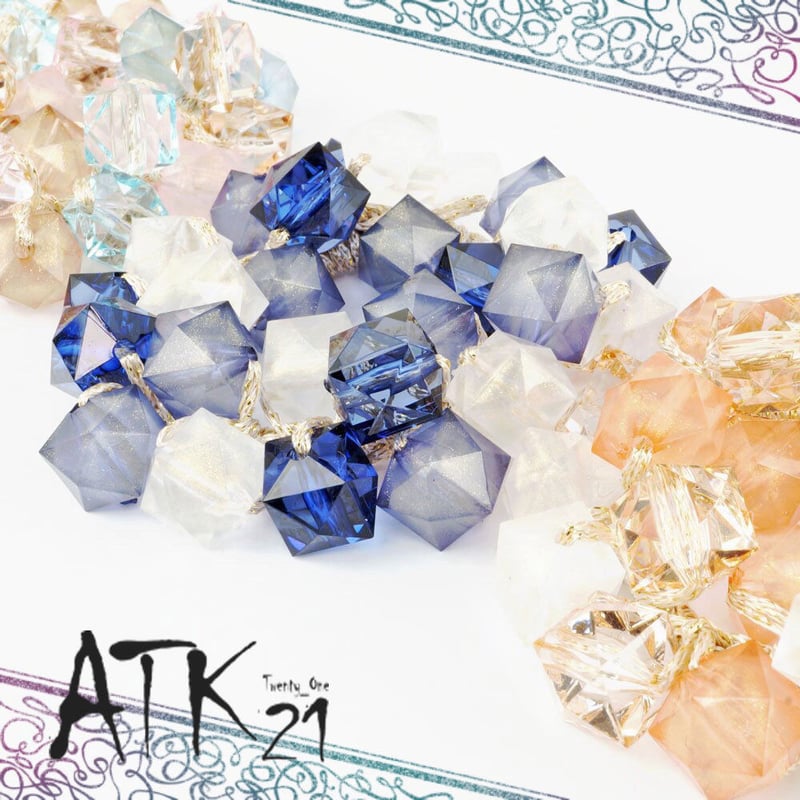 ジャラジャラヘアゴム ナチュラルストーン アクアブルー