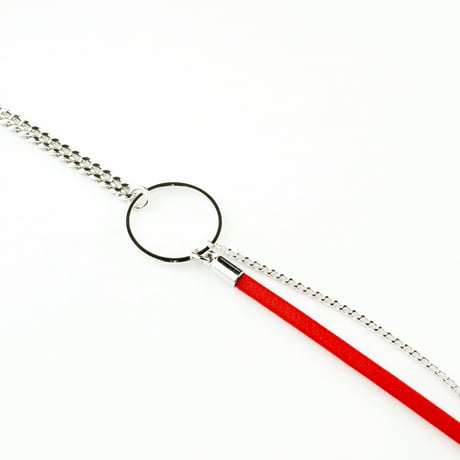 レザー チェーン サークル チャーム タイト ブレスレット シンプル レディース アクセサリー：BR170201