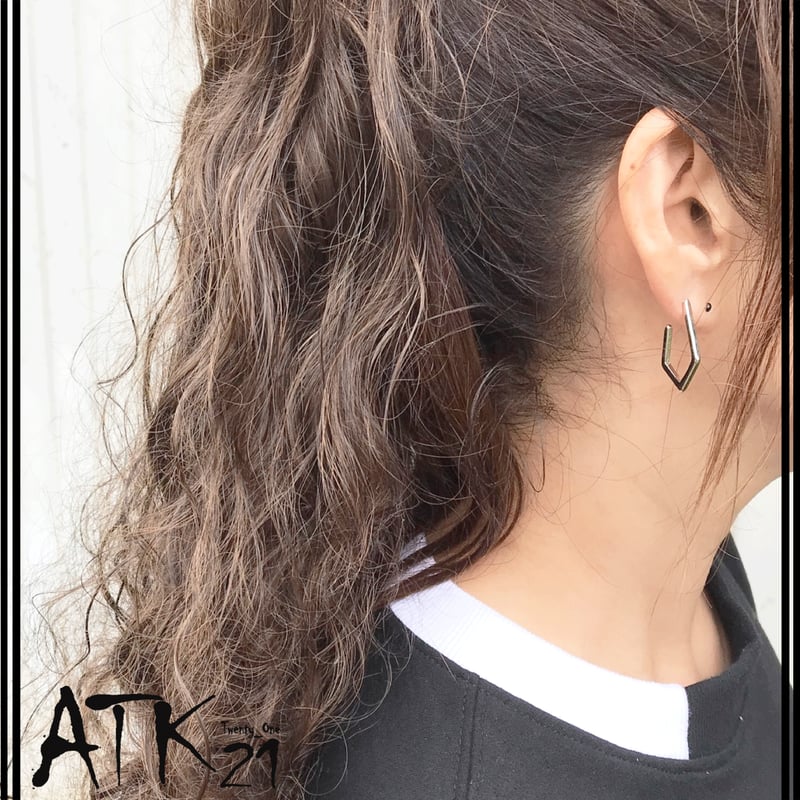 2点セット）ひし形 カジュアル ピアス スタッドピアス シルバー