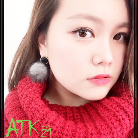 ミンクファーピアス トレンド レトロ ベロア 可愛い スタッド ピアス レディース アクセサリー：PKL170907
